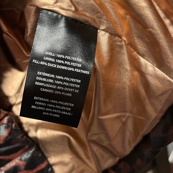 Think Royln Urban Animal Print Marilyn Puffer Down Pea Coat Womens Sz S Gorpcore - Picture 5 of 8